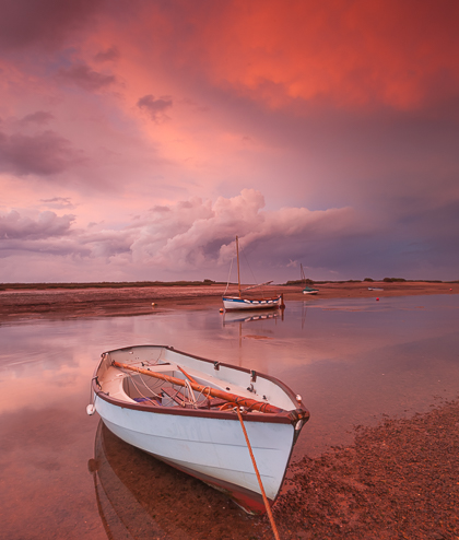 Boats at Burnham Overy Staithe, Norfolk, by Andrew Jones